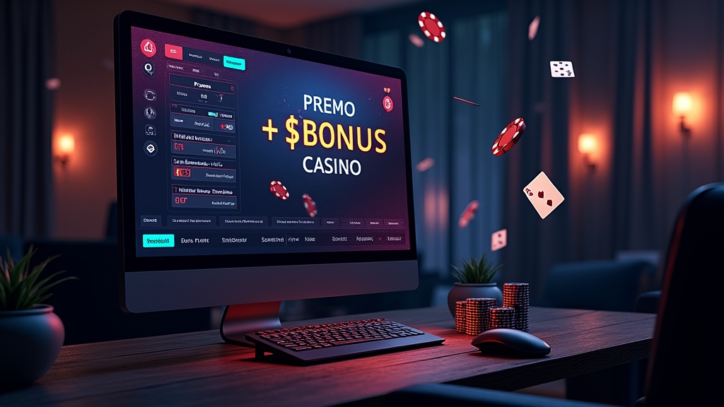 Sala da casinò con banner bonus e promozioni evidenziate